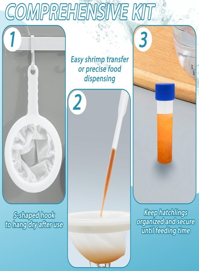 Niuohoy Baby Brine Shrimp Net Sieve 80, 120, 200 Mesh kit with 3 Hooks, 3 Pipettes and 5 Storage Tubes for Brine Shrimp Hatchery Filter Fry Eggs and Hatching Baby Fish Separator (14pcs Parts) - Image 2